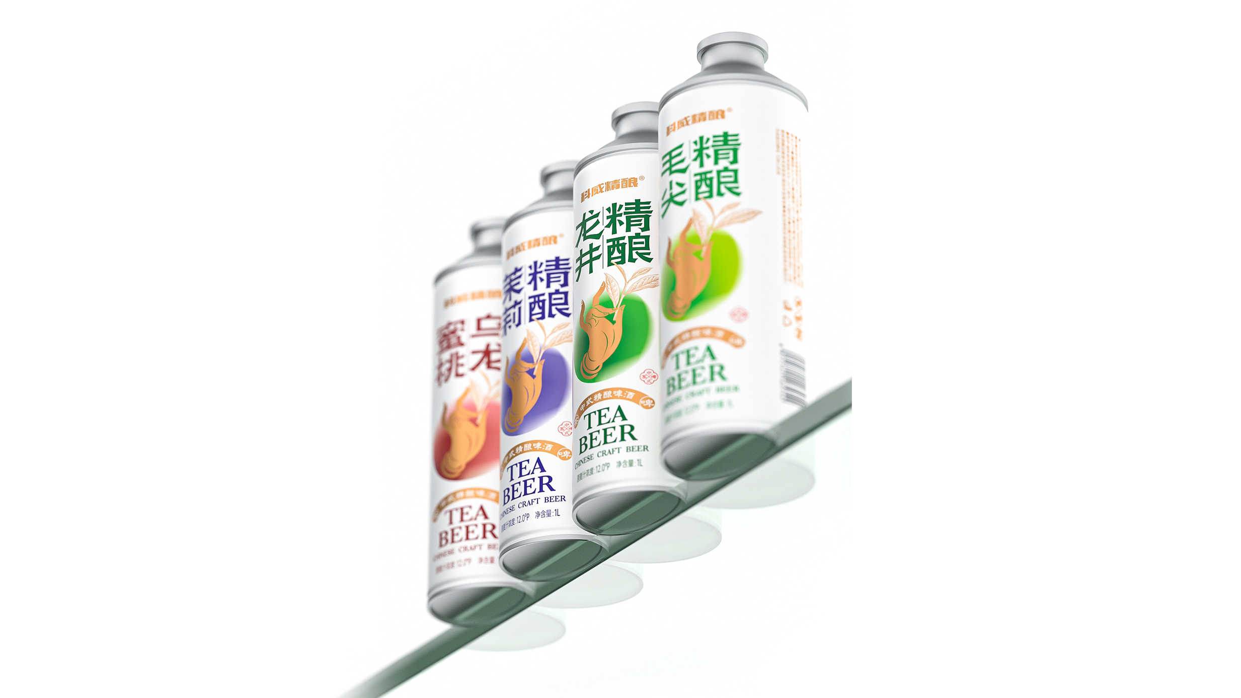 科威茶啤系列包装在货架与陈列中的品牌识别