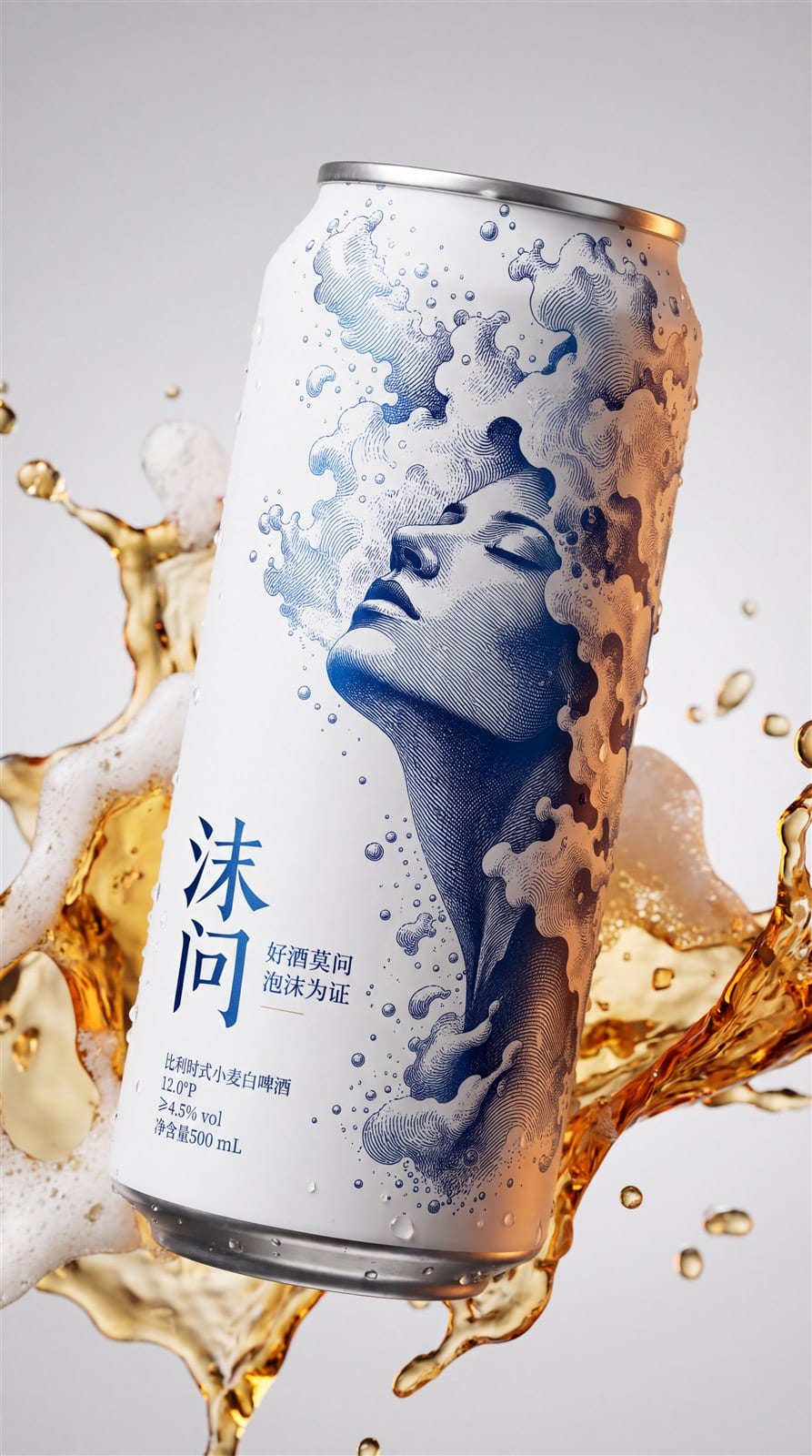 沫问啤酒与泡沫视觉效果图