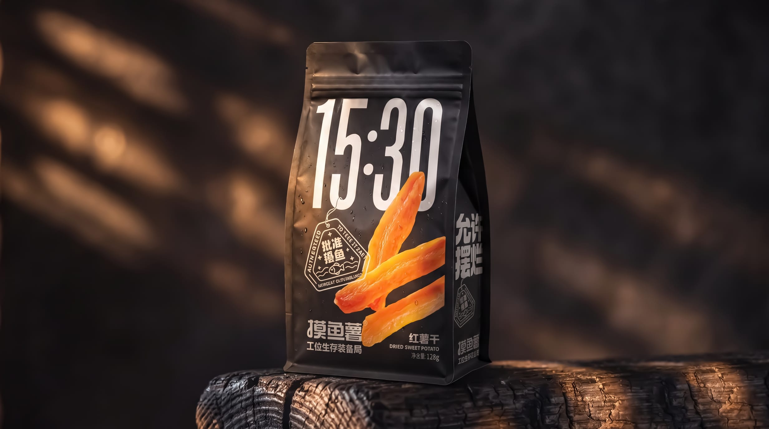摸鱼薯黑色包装场景